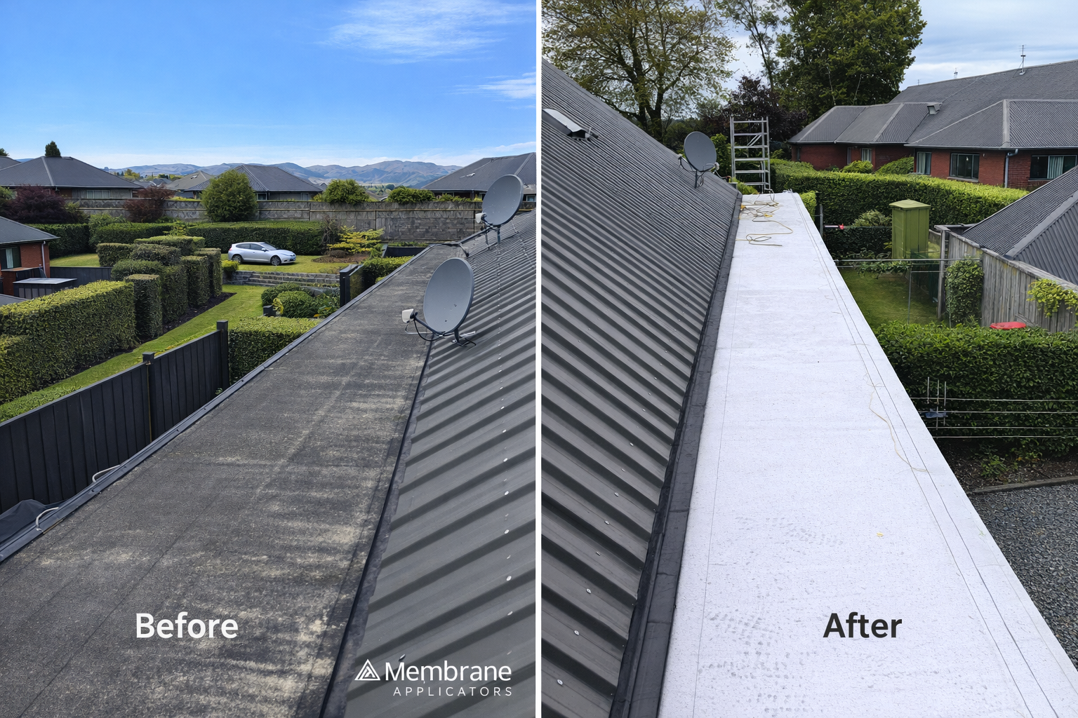 Before and after butynol roof repair 3 - Auckland